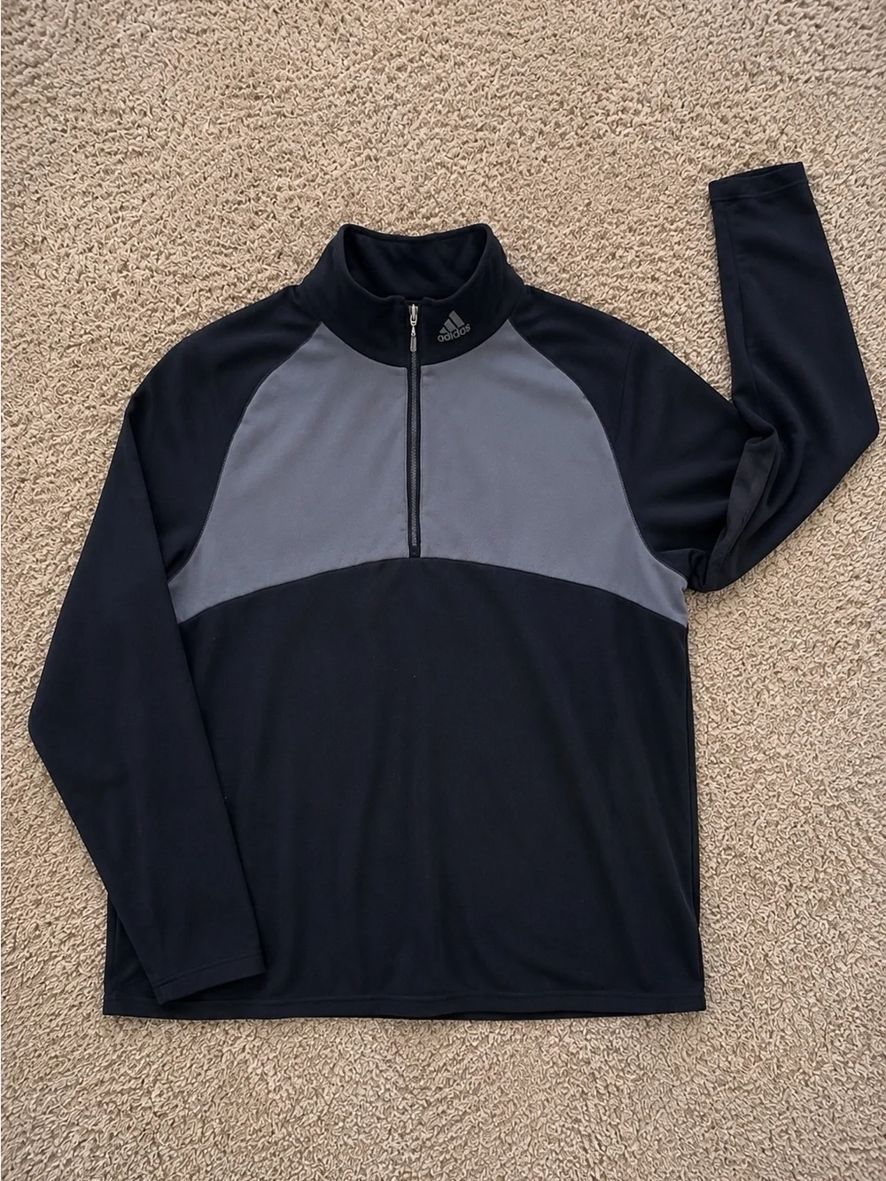 adidas navy quarter zip Half-Zip Athletic Pullover